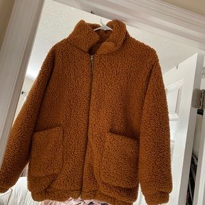 Burnt orange teddy jacket